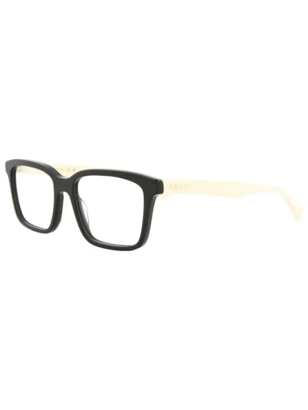 New Gucci Women's Eyeglasses Square Rectangle Acetate Frame Mens Black White